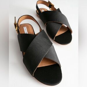 & Other Stories Black Criss Cross Slingback Sandals 39 US 8